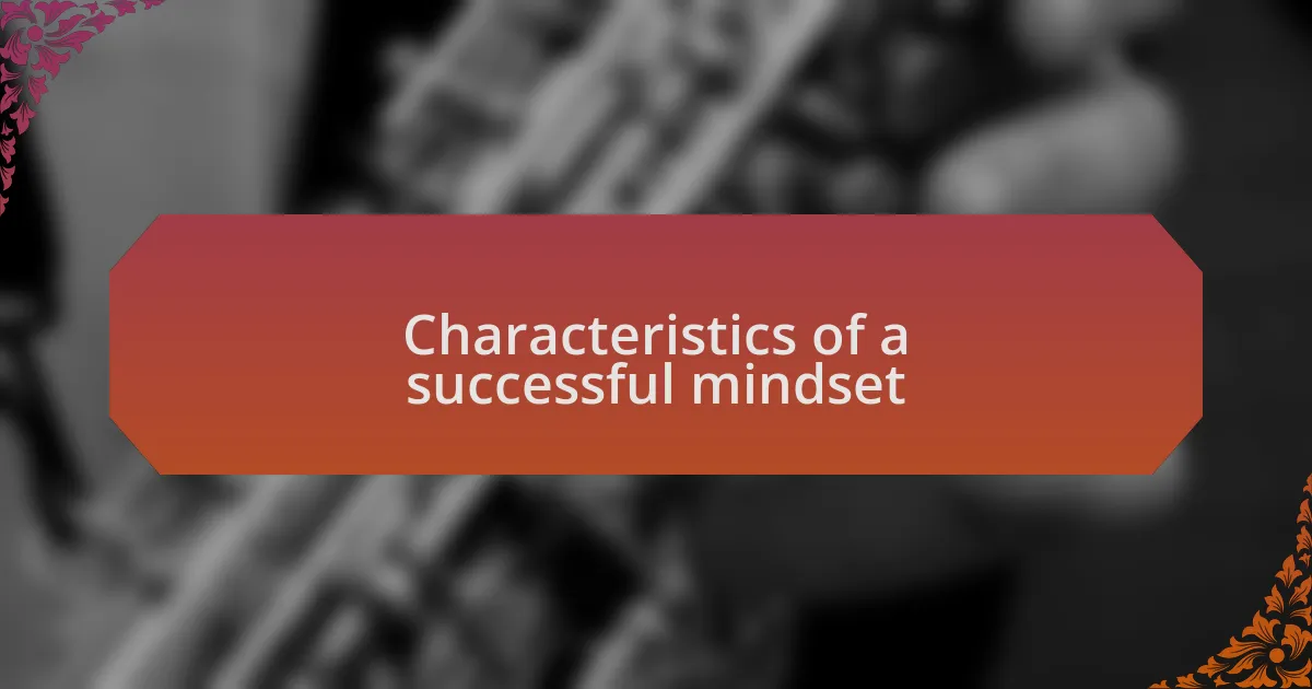 Characteristics of a successful mindset