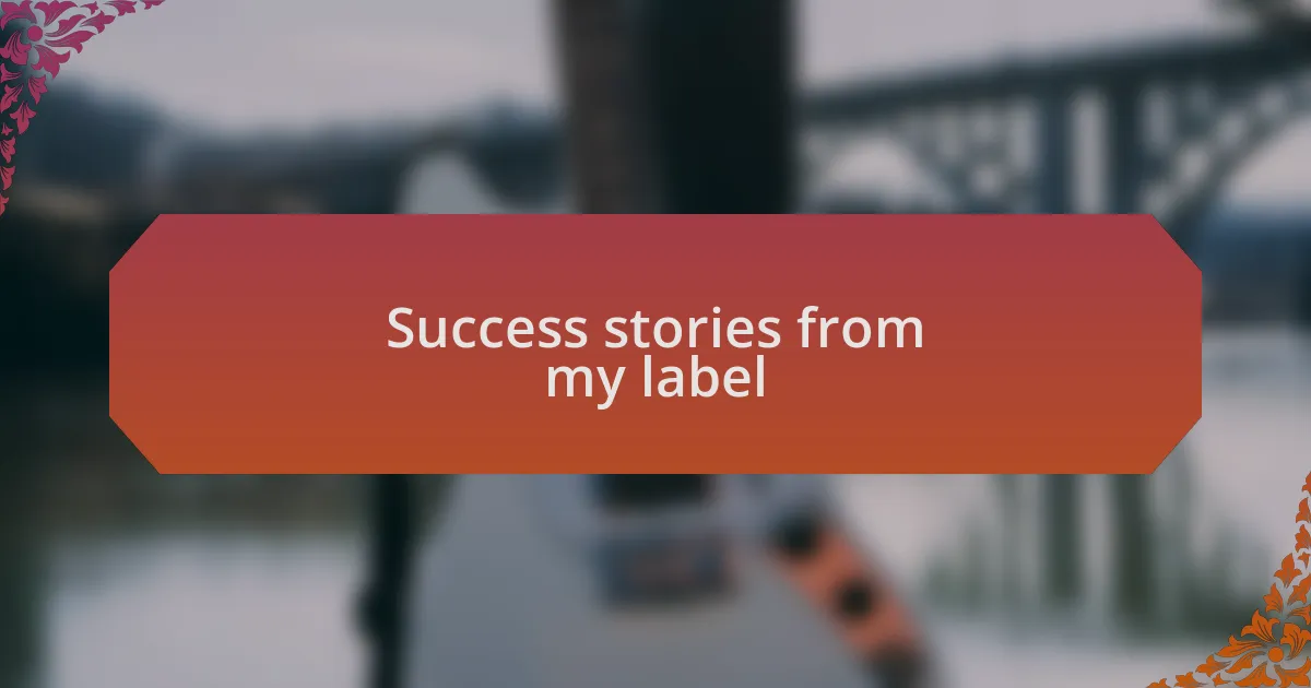 Success stories from my label