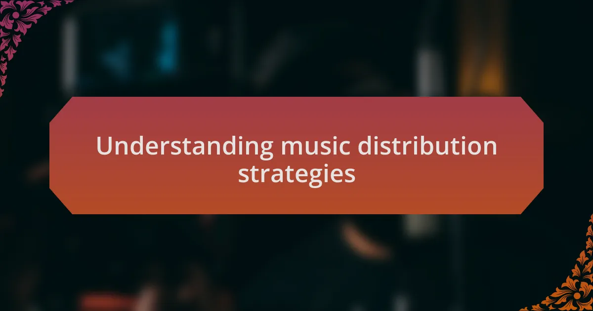 Understanding music distribution strategies